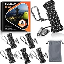 Amazon.co.jp: ガイロープ テントロープ キャンプ ロープ タープ
